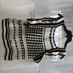 Forever 21 Black and White Knit Swim Coverup